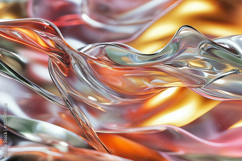 Poster a wavy distortion effect of a colorful image stretched and blurred into motion.
