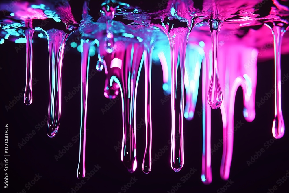 Poster A surreal melting effect where a vibrant color gradient appears to drip down.