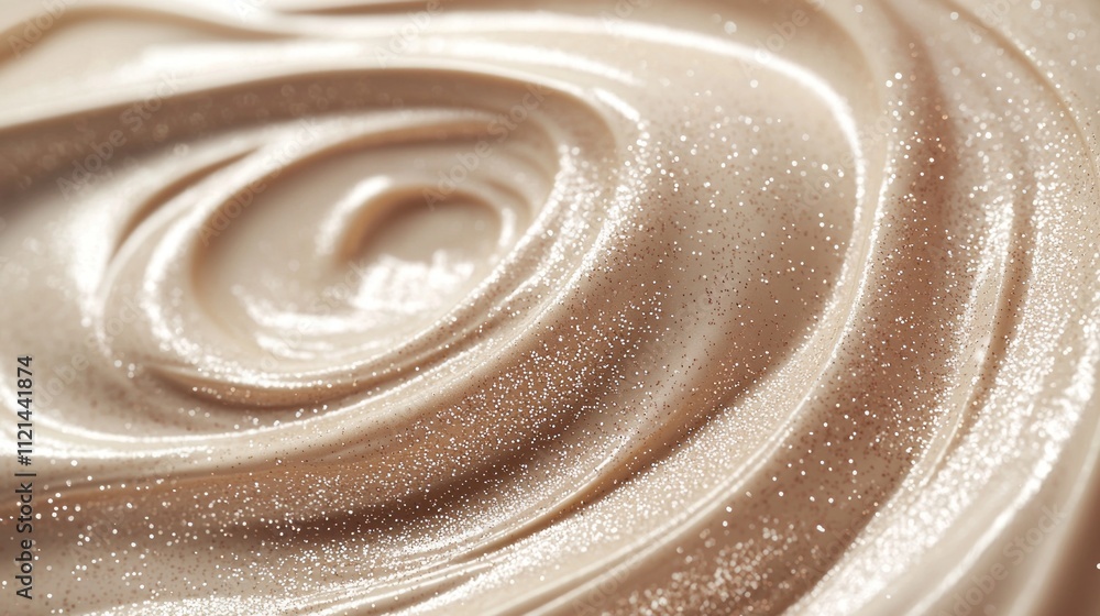 Poster The rich and smooth mocha mousse flows in a dynamic swirl, inviting taste and vision to indulge in its creamy allure and inviting texture