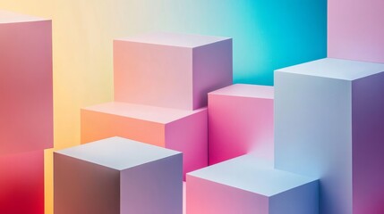 empty podium stage with holographic colours