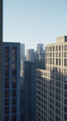 Obraz premium Towering Metropolis: Urban Skyscrapers Reaching for the Sky