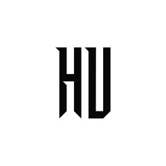 HU monogram logo design letter text name symbol monochrome logotype alphabet character simple logo