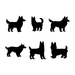 Silhouette vector illustration design of Dogs in Various Poses