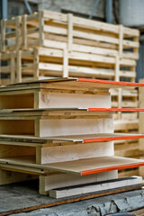 wood pallet in a warehouse