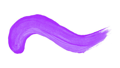 Isolated purple brush stroke on transparent background.