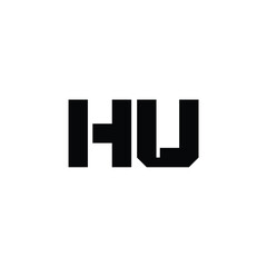HU monogram logo design letter text name symbol monochrome logotype alphabet character simple logo
