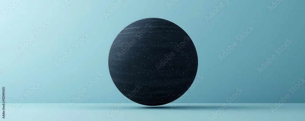 Poster black hole exploration board flat design front view interstellar theme 3d render triadic color schem