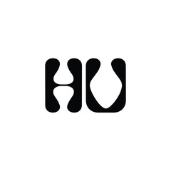 HU monogram logo design letter text name symbol monochrome logotype alphabet character simple logo
