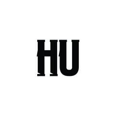 HU monogram logo design letter text name symbol monochrome logotype alphabet character simple logo