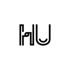 HU monogram logo design letter text name symbol monochrome logotype alphabet character simple logo