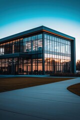 Fototapeta premium Sleek and Sophisticated Modern Architecture with Striking Glasswork