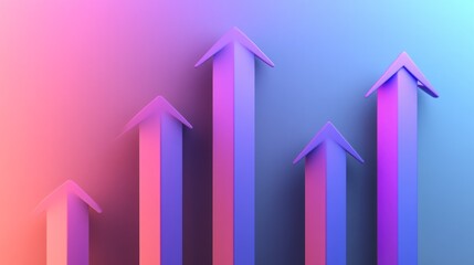 Colorful Ascending Arrows Representing Growth and Progress in Business