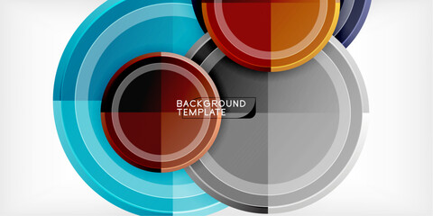 Obraz premium Abstract background - multicolored circles, trendy minimal geometric design, vector illustration