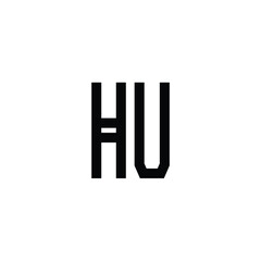 HU monogram logo design letter text name symbol monochrome logotype alphabet character simple logo