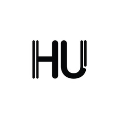 HU monogram logo design letter text name symbol monochrome logotype alphabet character simple logo