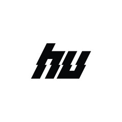 HU monogram logo design letter text name symbol monochrome logotype alphabet character simple logo