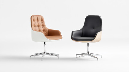 Fototapeta premium Colorful office chair with back and armrests, business concept and power