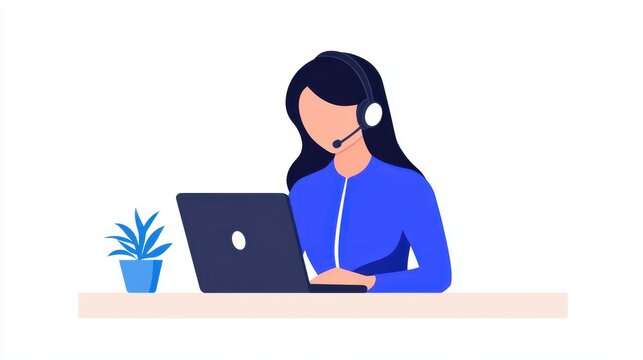 Engaging woman providing live support as a call center agent in a professional setting