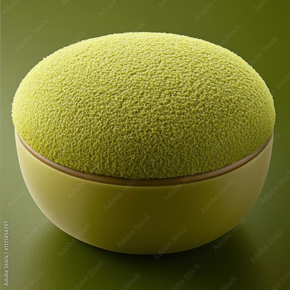 Poster Green Spherical Object with Texture in Minimalist Design Setting