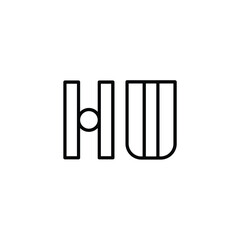 HU monogram logo design letter text name symbol monochrome logotype alphabet character simple logo