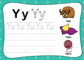 Illustration Isolated Animal Alphabet Letter Y