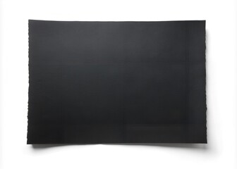 piece of black paper on white background