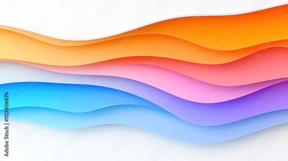 Poster abstract waves in gradient colors create a soothing visual effect.