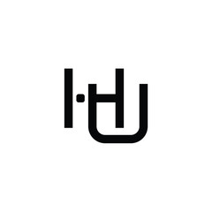 HU monogram logo design letter text name symbol monochrome logotype alphabet character simple logo