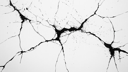 黒いひび模様の抽象デザイン