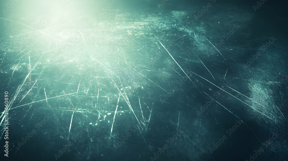Poster abstract teal grunge texture background with scratches and light. perfect for design projects needin