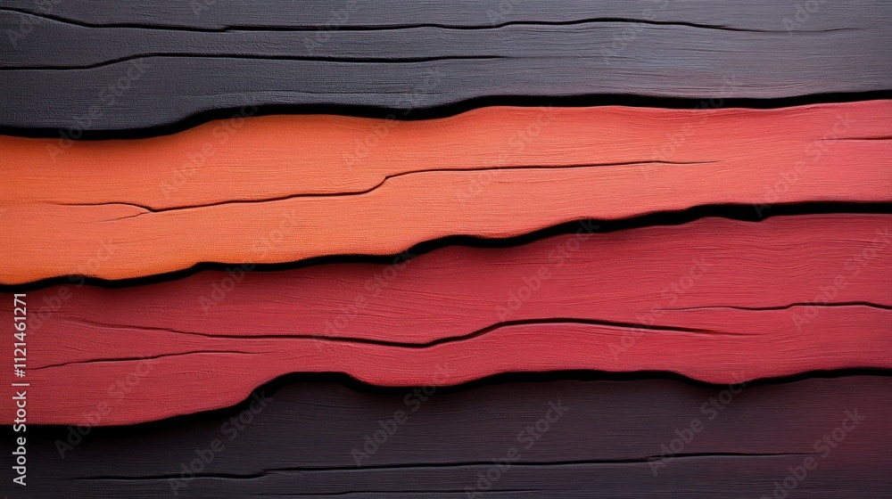 Poster Abstract layered design with warm colors and textured lines.