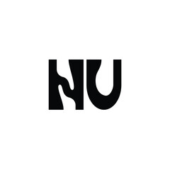 HU monogram logo design letter text name symbol monochrome logotype alphabet character simple logo