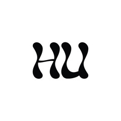 HU monogram logo design letter text name symbol monochrome logotype alphabet character simple logo