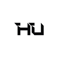 HU monogram logo design letter text name symbol monochrome logotype alphabet character simple logo