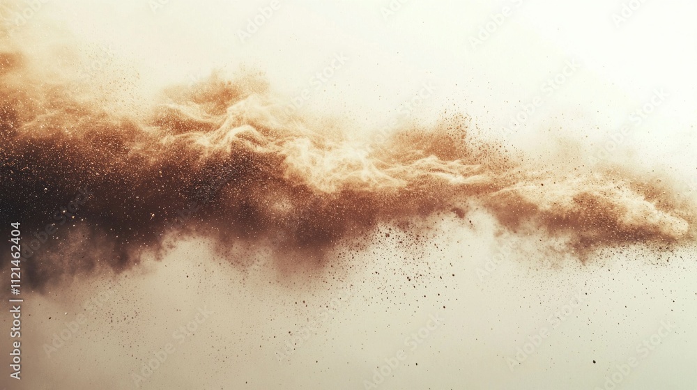 Poster a spectacular display of mocha mousse beige dust burst forms an enchanting swirl, floating gracefull