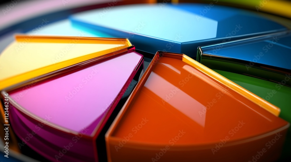 Aufkleber colorful geometric shapes in circular arrangement for design use