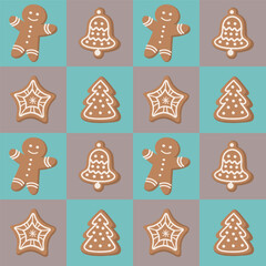 Christmas gingerbread cookie pattern, for baking 