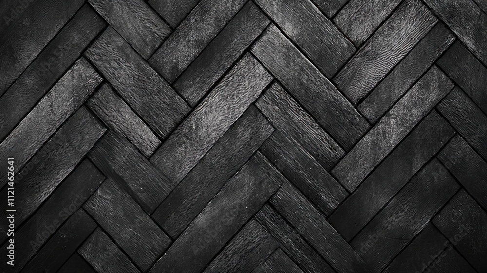 Poster herringbone patterned dark wood texture with deep grains and a sleek matte finish for elegant design