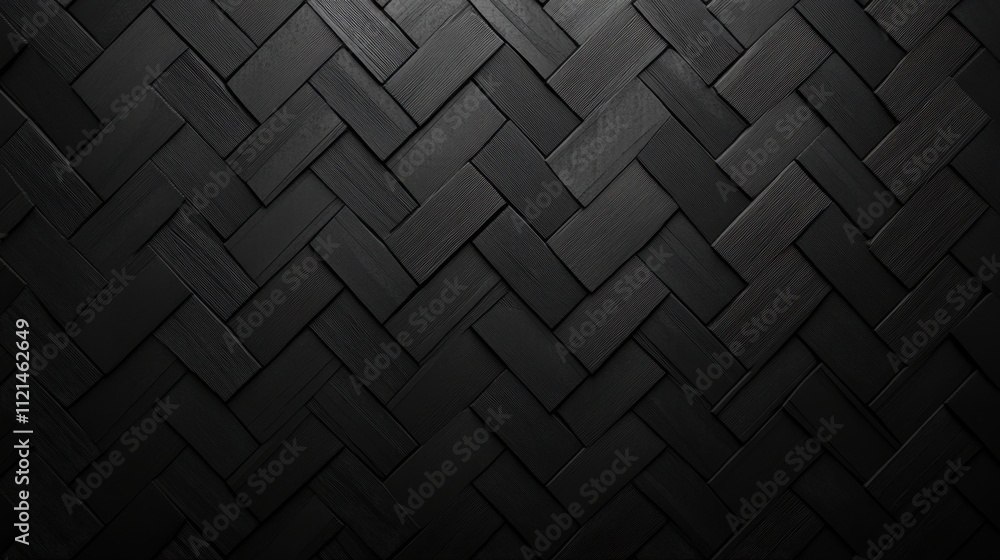 Poster herringbone patterned dark wood texture with deep grains and a sleek matte finish for elegant design