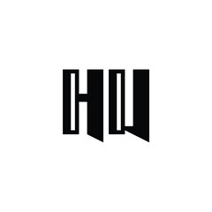 HU monogram logo design letter text name symbol monochrome logotype alphabet character simple logo