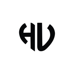 HU monogram logo design letter text name symbol monochrome logotype alphabet character simple logo