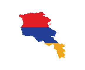 Armenia Map vector icon. Map of Armenia in Flag colors.