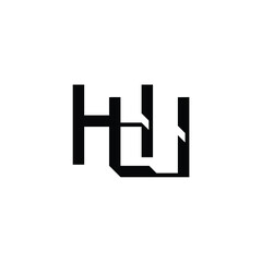 HU monogram logo design letter text name symbol monochrome logotype alphabet character simple logo