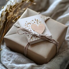 A heartfelt card nestled inside a beautifully wrapped gift, offering warm wishes for the recipient.