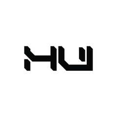 HU monogram logo design letter text name symbol monochrome logotype alphabet character simple logo