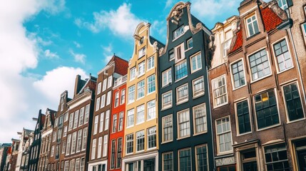 Fototapeta premium Amsterdam Canal Houses: A Colorful Architectural Delight