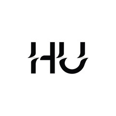 HU monogram logo design letter text name symbol monochrome logotype alphabet character simple logo