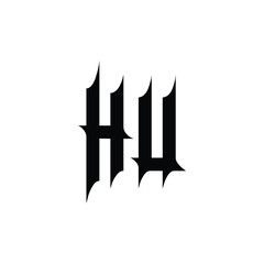HU monogram logo design letter text name symbol monochrome logotype alphabet character simple logo