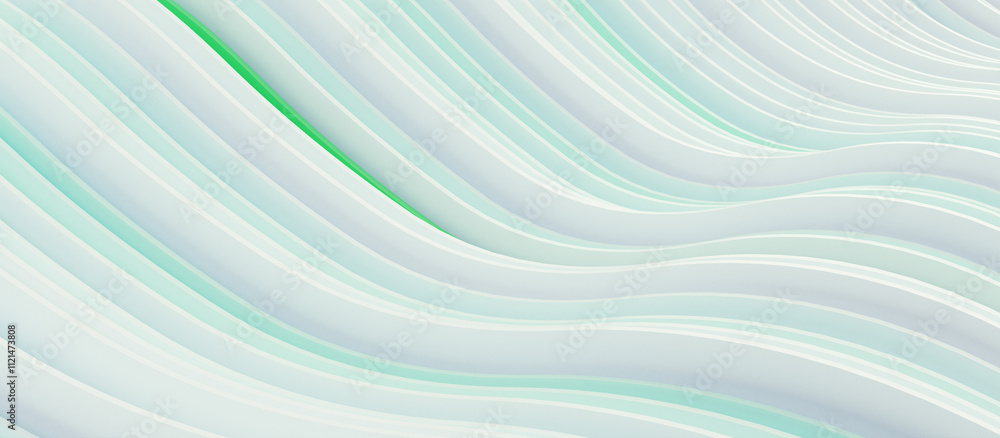Poster Wavy lines pattern design template. Diagonal curved gradient layered shapes abstract 3d rendering background
