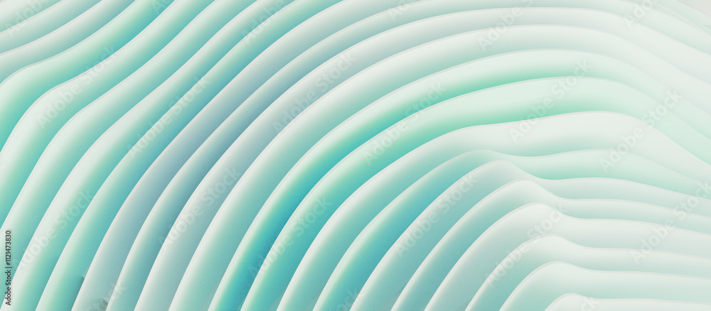 Poster modern green gradient abstract curved layered lines background 3d rendering